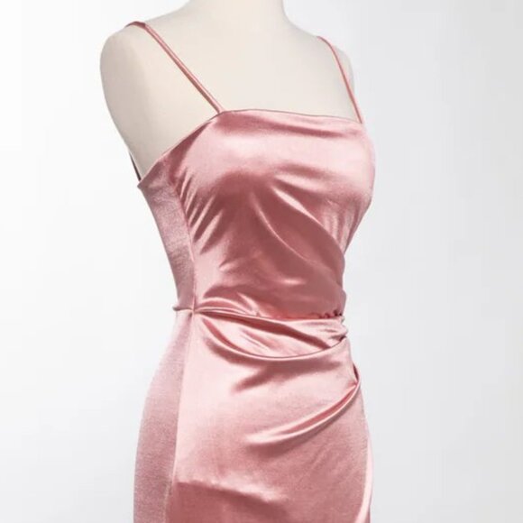 NEW LONG FORMAL SLEEVELESS SHEATH SOLID PROM DRESS W/ GATHERED WAISTLINE TC D601 - Picture 4 of 8